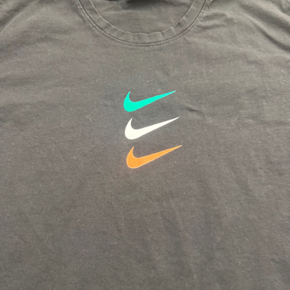 Nike Mens Triple Swoosh Graphic T-Shirt Black XXL Short Sleeve Crew Neck Tee - Picture 7 of 12
